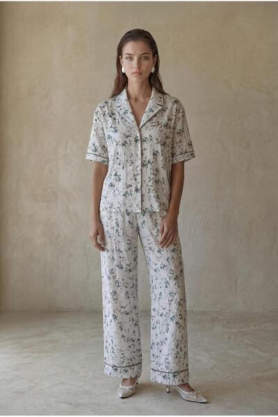 Pierre Cardin Viscose Short Sleeve Women's Pajama Set - Lx.26224 Ivory