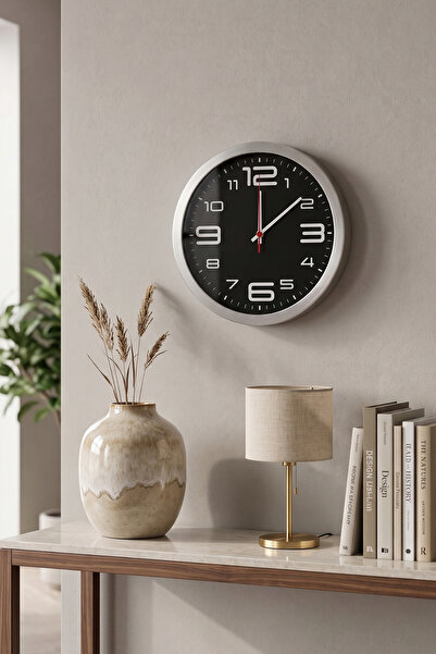 Frapan Home GLX 30 cm Duvar Saati Sessiz Akar Mekanizma Gerçek Cam