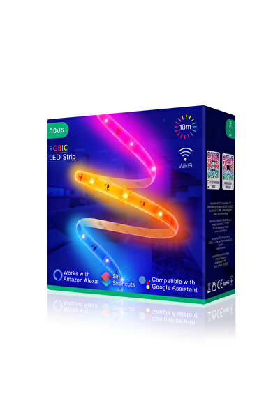 Nous Bandă LED Wifi RGBIC F5, 10m, Inteligentă, Sincronizare Muzică