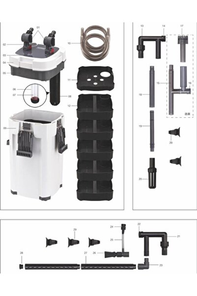 Sobo Dış Filtre 1500 Lth 9W UV Lambalı