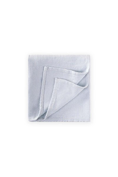 Cigit Straw Pattern Baby Cotton Blanket (Washed) 93X100 cm +/- 3 cm Blue