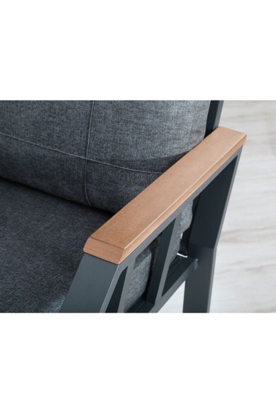 Tu Tienda NERGİZ 3+1+1+MASA BALKON BAHÇE MUTFAK TAKIMI,GRİ
