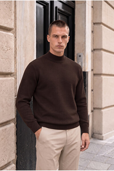 Valiberta Belmando Halb-Rollkragenpullover, schlicht gestrickt, dünn, Herren-...