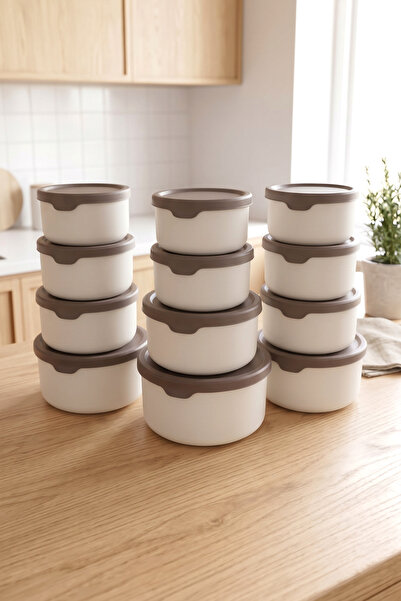 Kitchen Life Σετ 12 στρογγυλών δοχείων αποθήκευσης (0,45ml -0,8ml-1,5L-2,5L)