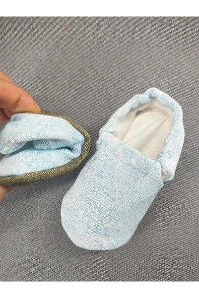LOOVE BEBE Baby Booties Home Nursery Shoes Slipper Elasticized Ergonomic Design — Light Blue