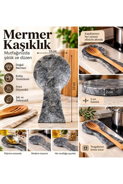 MARWOOD MW %100 DOĞAL MERMER KİRLİ KAŞIKLIK
