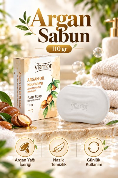Vlamor Argan Sabun Premium Bath Soap 110 Gr
