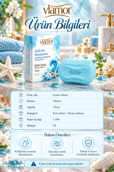 Vlamor Ocean Soap Ocean Inspired Premium Bath Soap 110 g