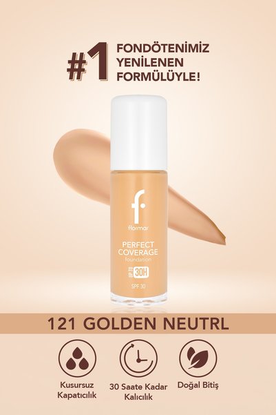 Flormar Perfect Coverage Yüksek Pigmentli & Doğal Bitişli SPF30 Fondöten - 12...
