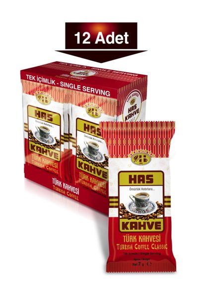 Has Kahve Single Drink Turkish Coffee 12 Pack 7 Gr