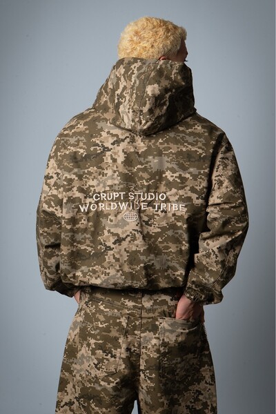 Crupt Studio Battle Mode Camouflage Men's Zip Hoodie Jacket