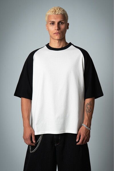Crupt Studio Crupt Oversize crna raglan majica za muškarce