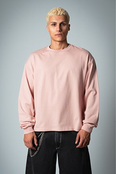 Crupt Studio Pink Ghost Boxy Crop Long Sleeve Men's T-Shirt