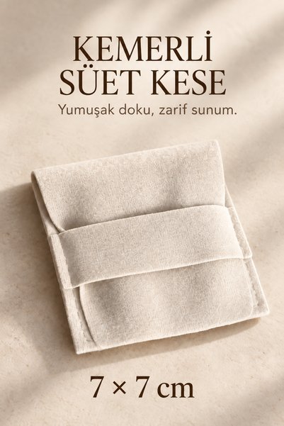 by hakan şahin black design Kemerli Süet Takı Kesesi 7x7 cm 25'li Paket | Kuy...