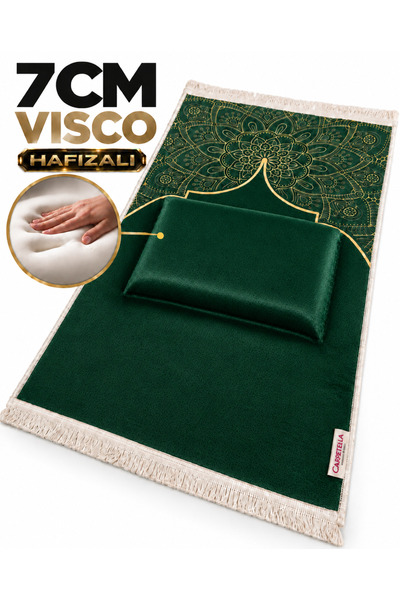 Carpetella 7 CM Ortopedik Orta Süngerli Seccade Diz Ağrıtmaz Kaymaz Peluş Nam...