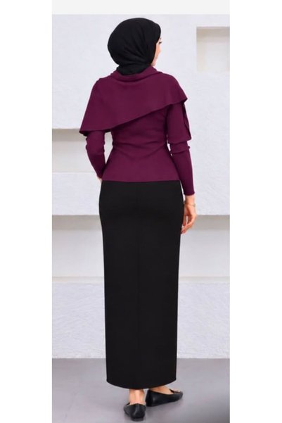 CNG MODA Scuba Fabric Pencil Skirt with Elastic Waist