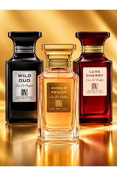BN PARFUMS Set 3 Parfumuri Unisex – Wild Oud, Amber Peach, Luxe Cherry – Eau ...