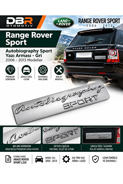 Range Rover Sport Autobiography Sport Yazı Arması Gri 2006-2013 Uyumlu