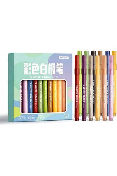 Generic 12 Color Erasable Whiteboard Marker Set, Dry Erase Markers for Teache...