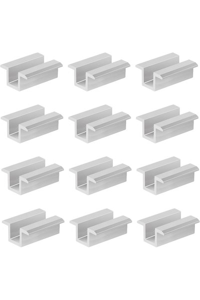 Generic Pack of 12 Photovoltaic Module Clamps, Solar Module Mounting, Alumini...