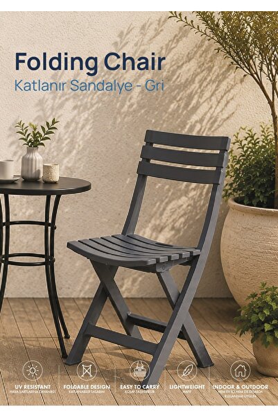 Özgen Plastik Plastik Bahçe Balkon Piknik Kamp Katlanır Sandalye
