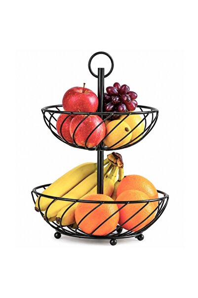 PUFO 2-tier fruit bowl, modern metal stand for fruits and vegetables, elegant...