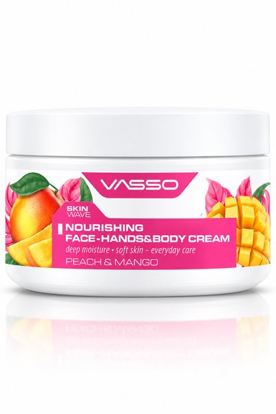 VASSO Skin Wave Besleyici Yoğun Nemlendirici El Yüz ve Vücut Kremi – Peach & Mango 250ml