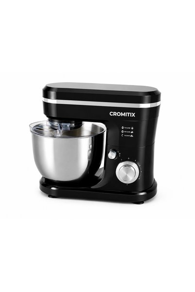 cromitix Robot de bucătărie planetar CROMITIX ®   MB-1500BK, Oțel inoxidabil 6L, 1500W, 6 trepte de viteză + funcție Pulse, 3 accesorii incluse, Negru