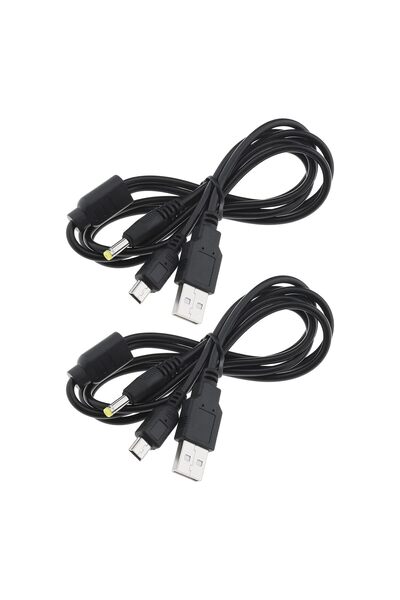Generic 2 قطعة كابل شحن وبيانات USB 2 في 1 متوافق مع وحدة تحكم سوني PSP 1000 ...