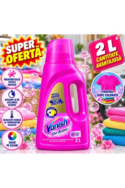 Vanish Oxi Action – Τζελ για την αφαίρεση λεκέδων από χρωματιστά ρούχα, 2 λίτ...