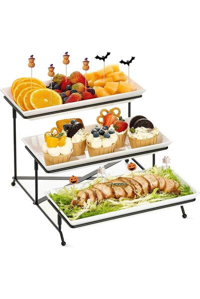 Generic Paporich 3 Tier Serving Tray Set, 11.4" Tiered Serving Trays Platters...