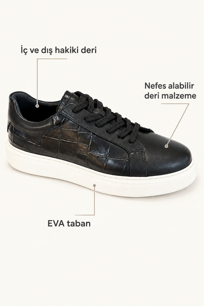 Crash Men's Genuine Leather Casual Sneaker Inner and Outer Leather Lightweigh...