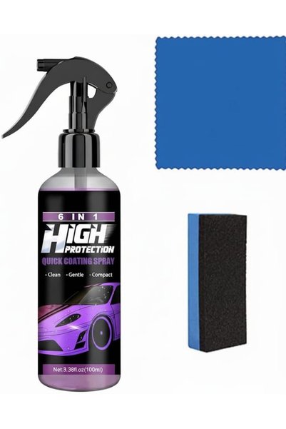Generic 6-in-1 High Protection Car Coating Cleaning Spray with Towel and Spon...