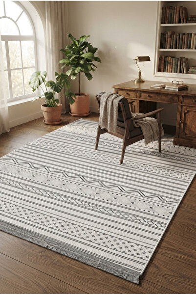 Eco Concept Antiquus Serisi Sade Düz Modern Eskitme Bambu Polyester Pamuk Taban Salon Halısı Yatak Odası Halısı
