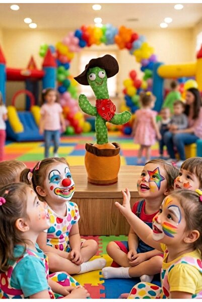 Kaktüs Oyuncak Karışık MODEL Yabancı Konuşan Dans Eden Yabancı Müzikli Işıklı Ses Taklit Edebilen 30 cm boyutunda peluş şarjlı kaktüs + şarj kablosu yanında