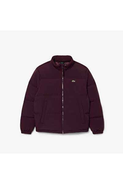 Lacoste Erkek Relaxed Fit Kapüşonlu Bordo Mont