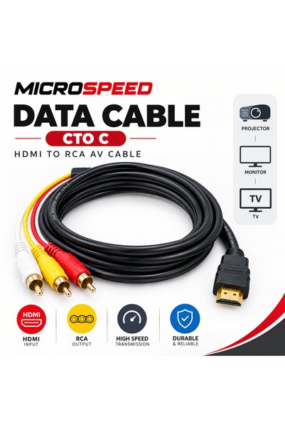 Generic كابل HDMI إلى 3 RCA AV من MICROSPEED MS-78 بطول 1.5 متر، كابل HDMI عا...