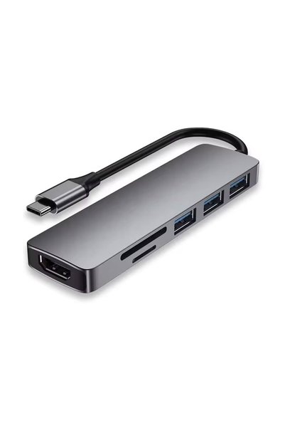 DETECH Σταθμός σύνδεσης DeTech, 6 σε 1 USB3.1 Type-C-USB3.0*3+4K, HDMI 4K,30H...
