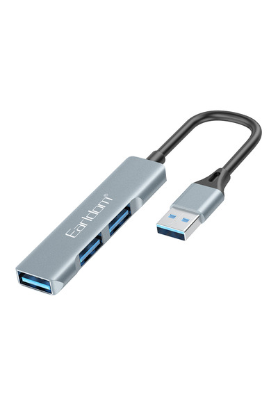 Earldom Διανομέας USB ET-HUB09, USB 3.0, 3 θύρες, Γκρι - 40218