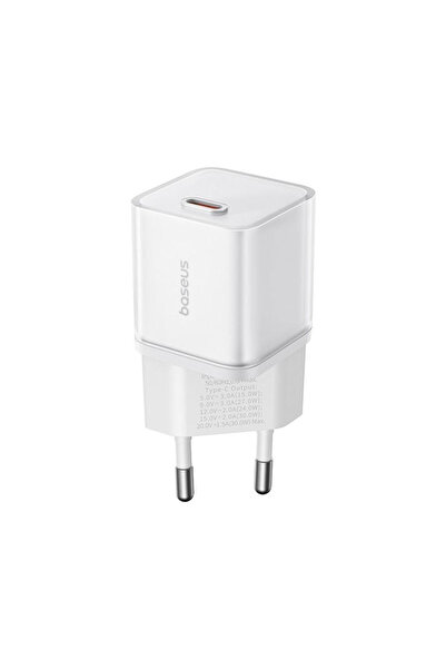 Baseus Φορτιστής δικτύου GaN5S Ταχυφορτιστής 1C 30W 1 x Type-C F Λευκό - 40405