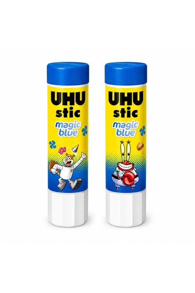 Uhu Στικ Μάτζικ Μπλε Σφουγγαράκης Τετραγωνοπαντελονής Κόλλα 8.2γρ.