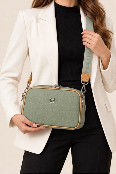 Just Polo Women's Hand and Shoulder Bag with Cross Strap, Logo, Multi-Compart...