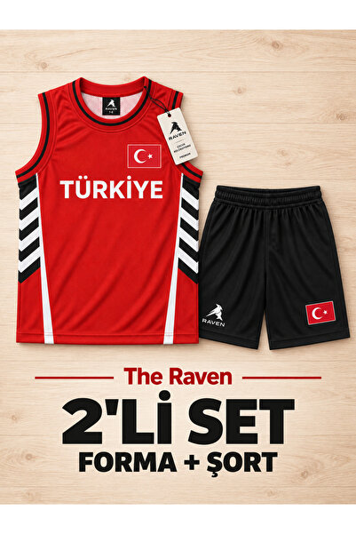 The RAVEN PREMİUM TÜRKİYE ÖZEL SERİ KIRMIZI BASKETBOL FORMASI 2'Lİ SET FORMA ...
