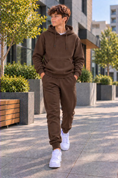 luci sports Men's Oversize Hooded Rubberized Leggings Track Suit