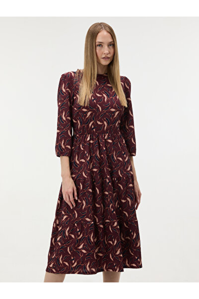 ORSAY Rochie midi în linie A de damă, cu imprimeu abstract și mâneci trei sfe...