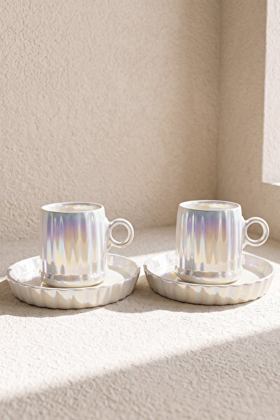 Perotti Ecroia Line Porcelain Coffee Cup Set for 2 People
