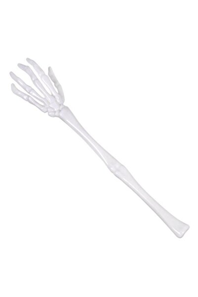 OEM Set de 2 mâini de schelet, decorațiune de Halloween, material plastic, dimensiuni 33 cm x 6 cm, culoare albă, AdCos