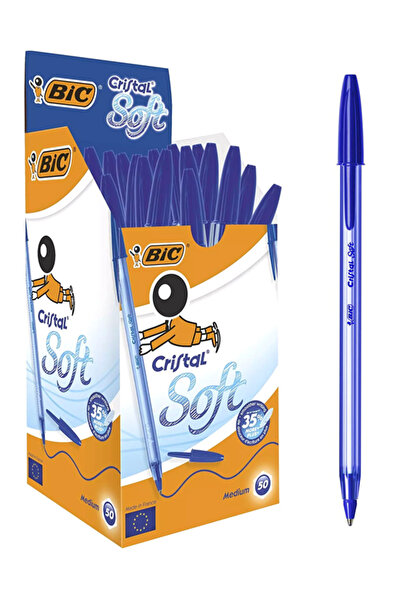 Bic Στυλό διαρκείας Cristal Soft με μύτη 1.2mm, μπλε, 50 τεμάχια