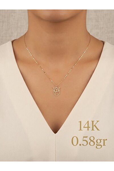Papatya Silver Orjinal 14 Ayar Sertifikalı Altın Minimalist Aynalı Ezme Zincir Hayat Ağacı Kolye