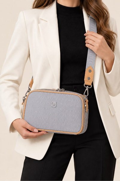 Just Polo Women's Hand and Shoulder Bag with Cross Strap, Logo, Multi-Compart...